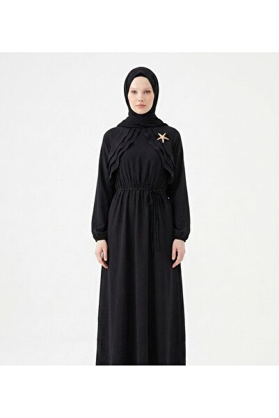 ELBİSHE Waist-Tie Hijab Dress with Stylish Accessories