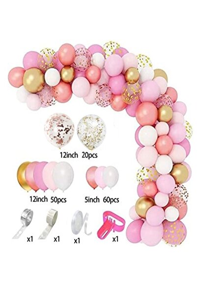 JOLLITY LLC Rose Gold Pink Balloons Garland Arch Kit