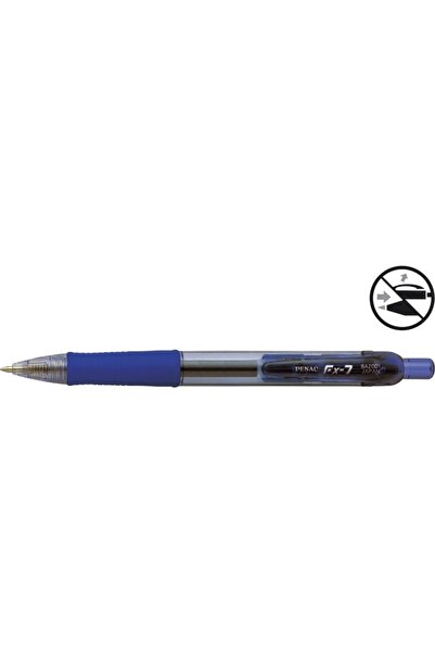 PENAC Pix cu gel FX-7, λαστιχένια λαβή, 0.7mm, διαφανές μπλε - μπλε γραφή