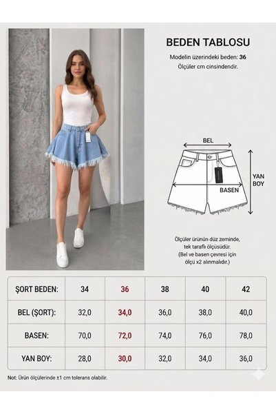 GERONİS Denim Şort