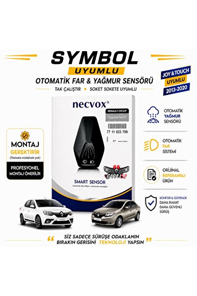 Necvox Renault Symbol Yağmur ve Otomatik Far Sensörü Seti Tak Çalıştır Uyumlu...