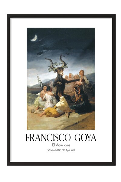 Postifull Francisco Goya - El Aquelarre, Siyah Çerçeveli Tablo, Sanat Serisi ...