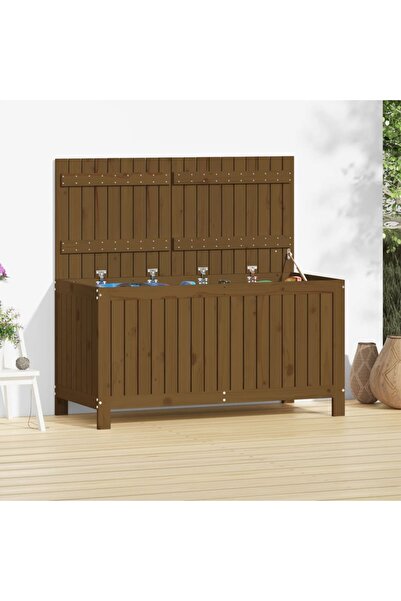 vidaxl Garden storage box, honey brown, 121x55x64 cm, pine wood
