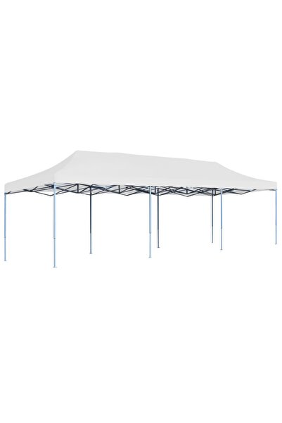 vidaxl Cort de petrecere pliabil, alb, 3 x 9 m
