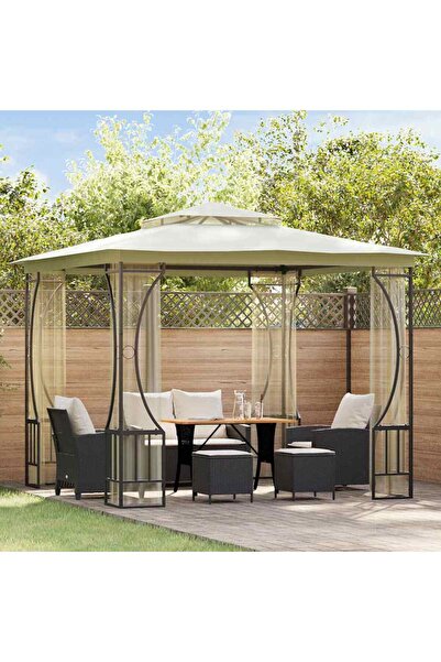 vidaxl FOISOR cu plase, crem, 300 x 300 x 265 cm