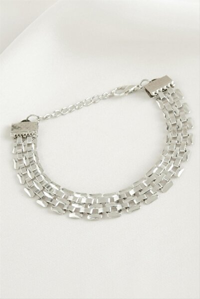 ZERO LAND Nhrhls Straw-Shaped Chain Bracelet - (114156) Silver Color