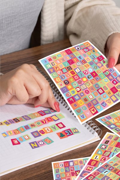 colortouch Harfler Ve Sayılar Çıkartma - Ajanda, Günlük, Planlayıcı 12 Sayfa ( A5 Boyut)