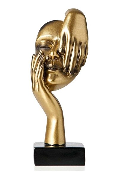 Generic Gold Thinker Statues Decor Art, Women Face Sculpture, Modern Collecti...