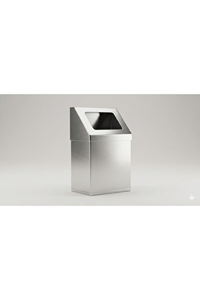 INTERSTEEL 7 Litre Paslanmaz Çelik Çatı Kapaklı Çöp Kovası – Modern Ofis ve E...