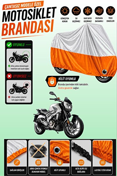 Cemku Twin Top Gray - Bottom Orange Bajaj Dominar D 400 Compatible Engine Cov...