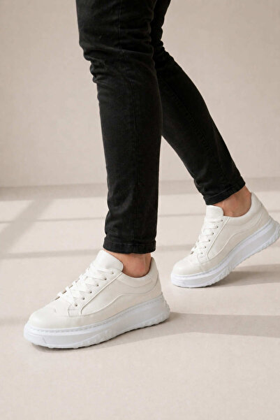 pabucmarketi White Lace-Up Men's Sneakers
