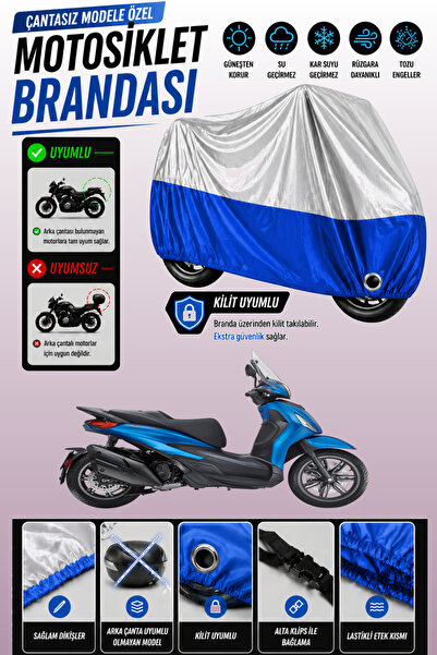 Cemku Twin غطاء محرك متوافق مع طراز Piaggio Beverly S 400 باللون الرمادي من ا...