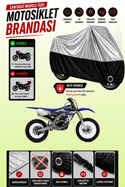 Cemku Twin غطاء محرك متوافق مع ياماها YZ 250 F باللون الرمادي من الأعلى والأس...