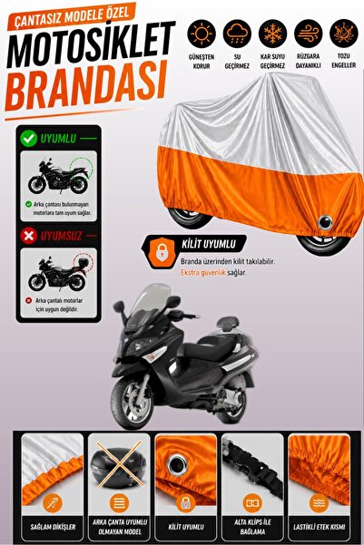 Cemku Twin غطاء محرك متوافق مع Piaggio X Evo 400 باللون الرمادي من الأعلى وال...