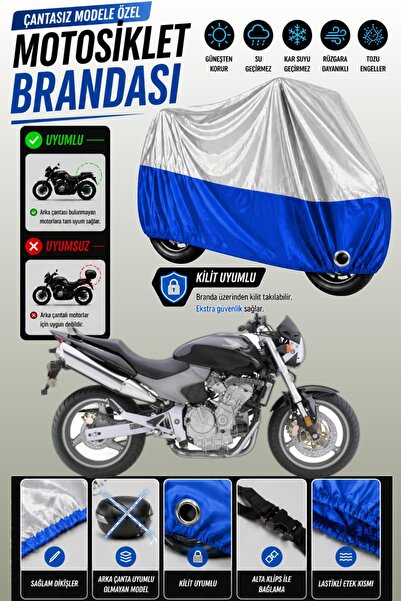Cemku Twin Top Gray - Bottom Blue Honda Cb 600 F Hornet Compatible Engine Cov...