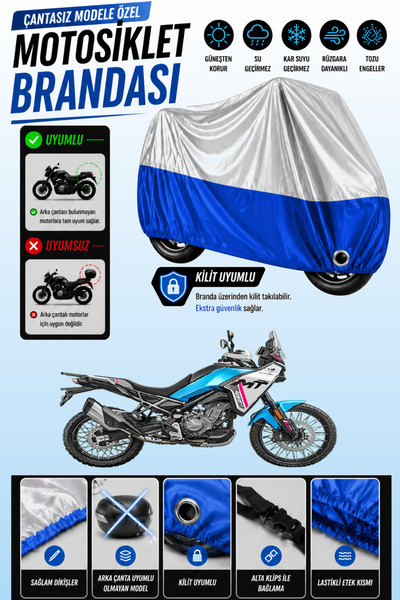 Cemku Twin Top Gray - Bottom Blue Cfmoto 450Mt Compatible Engine Cover, Rear ...