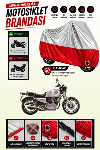 Cemku Twin غطاء محرك ياماها XV1000 متوافق مع اللون الرمادي العلوي والأحمر الس...