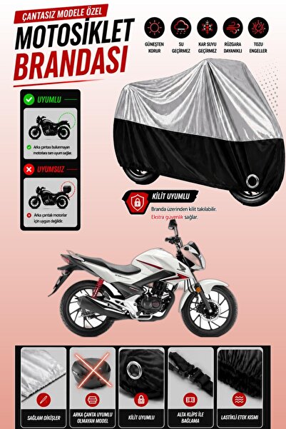Cemku Twin غطاء محرك متوافق مع هوندا CB 125 F باللون الرمادي من الأعلى والأسو...