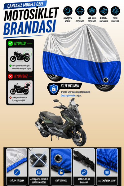 Cemku Twin Top Gray - Bottom Blue Kymco Dtx 250 Compatible Engine Cover, Rear...
