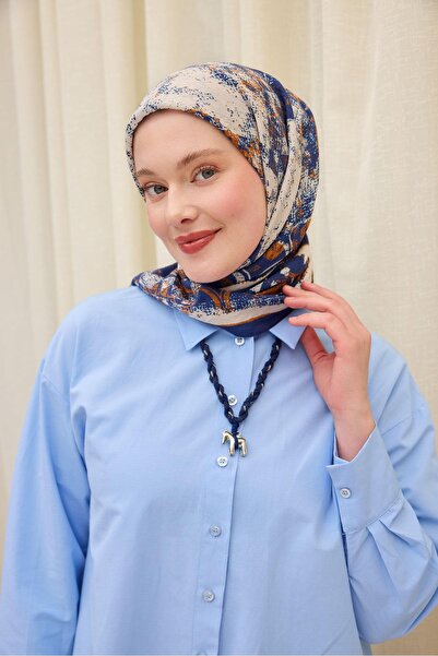 Silk Home وشاح فيلورا آرت أزرق داكن 90x90