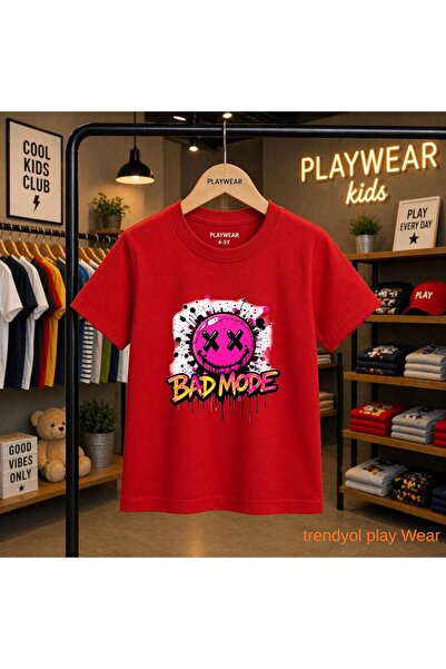 playwear Μπλουζάκι με στάμπα Bad Mode Emoji 100% παιδικό unisex μπλουζάκι 5 6...