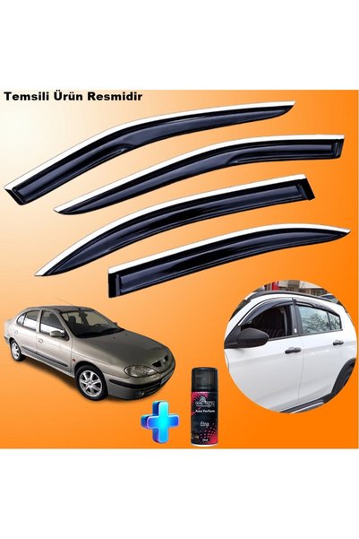 midline Megane 1 Sedan Krom Cam Rüzgarlığı ABS Nikelajlı Mügen Cam Rüzgarlığı...