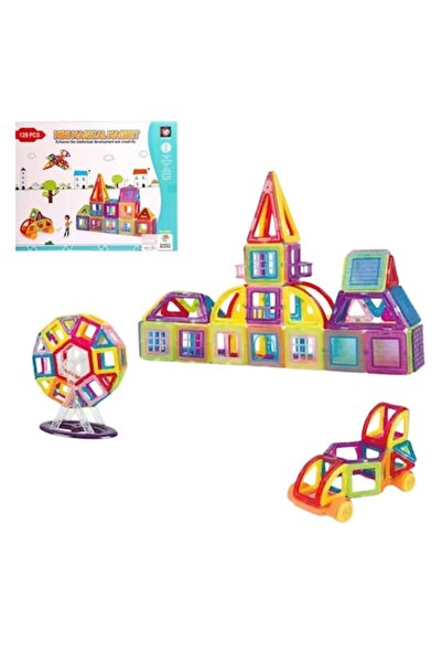 Stuniko ®   Set de construcție magnetic inteligent, 128 de piese, STEM, Educa...