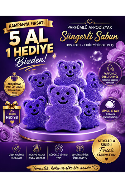 Parfümlü collejenli süngerli sabun 5 +1