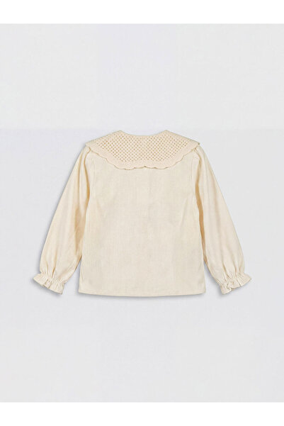 LC Waikiki Floral Embroidered Girls' Velvet Shirt