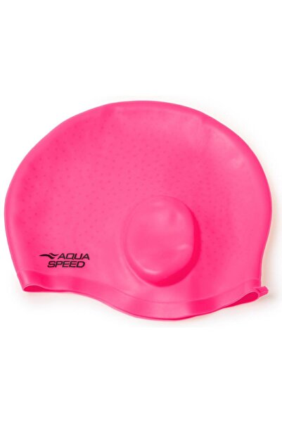 Aqua Speed Ear Cap Comfort Silikon Yüzme Bonesi - Uzun Saçlar için - Pembe