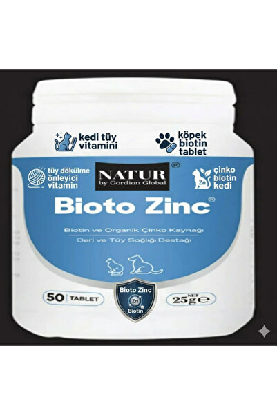 Natür Natur Bioto Zinc 50 Tablet (Tüy Dökülmesi, Kepek ve Matlık Giderici Der...