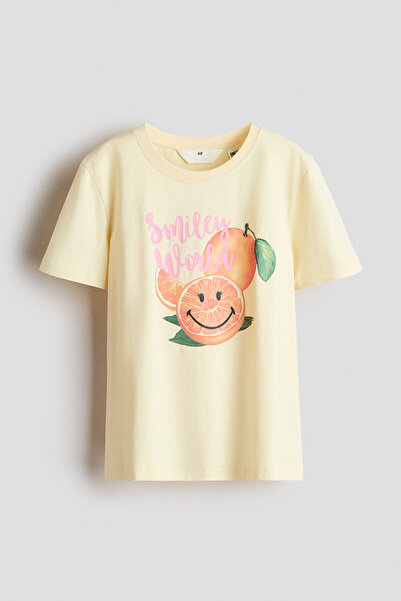 H&M Pamuklu ve Baskı Motifli Tişört