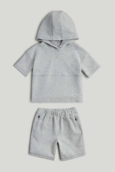 MOTHERCARE طقم هودي وشورت رياضي رمادي اللون