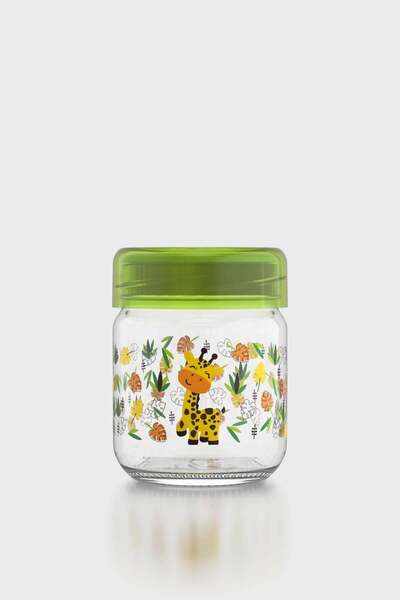 Renga Dolce Patterned 210 ml Glass Food Jar with Silicone Seal 222003 Green