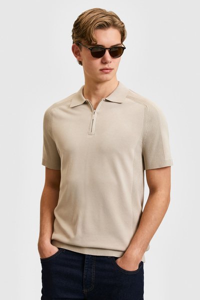 U.S. Polo Assn. Men's Slim Fit Polo Collar Half Zipper Stone Sweater 50324302...
