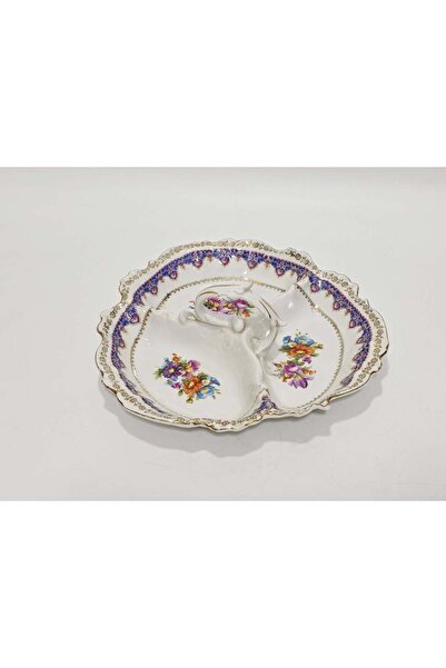 Enst Sturm Ernst Sturm Floral Patterned Porcelain Presentation Plate 27X26X9Cm