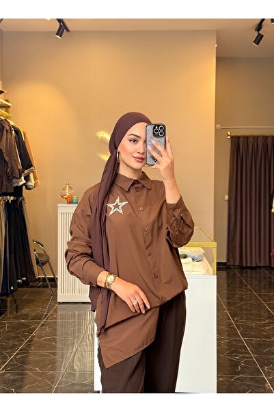 Gizem Karademir Boutique Arkası Saten Detaylı Gömlek