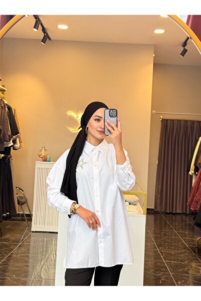 Gizem Karademir Boutique Arkası Saten Detaylı Gömlek