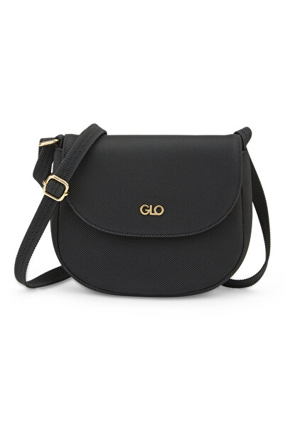 Globus By Styli Black Textured Crossbody Bag with Adjustable Strap