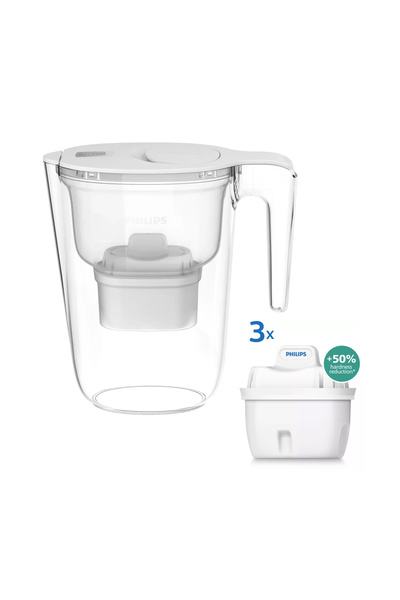 Philips Κανάτα AWP2943WHT3 Λευκή Πλαστική Με Καπάκι 2600ml + 3τεμ. Micro X-Cl...