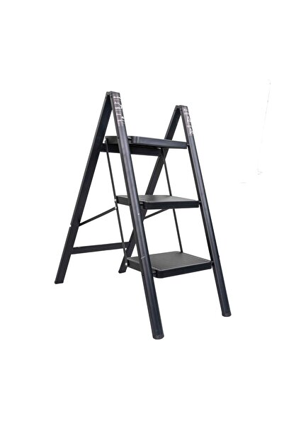 FOXMAG24 Scară pliabilă metalică cu 3 trepte, capacitate 150 kg, înălțime 83,...