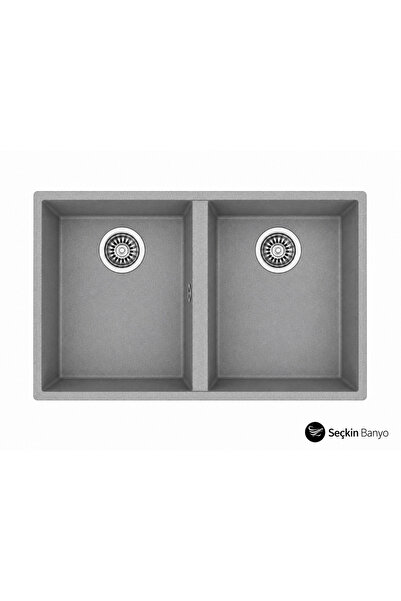 Teka SQUARE ÇİFT GÖZLÜ TEZGAH ALTI GRANİT 76X43,5 EVYE GRİ (115260025)