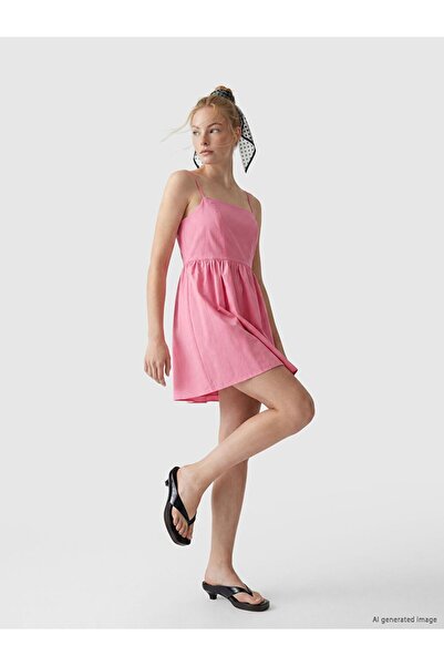 LC Waikiki XSIDE Rochie mini din poplin cu bretele și talie ajustabilă