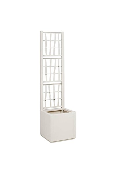 vidaxl Ghiveci de gradina cu trellis Alb 36 x 36 x 140 cm PP