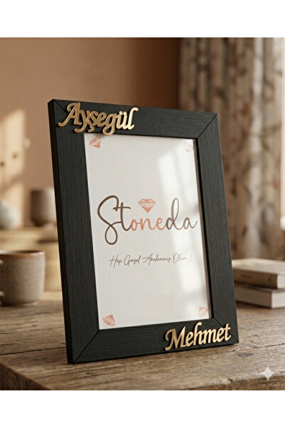 Stoneda 3 Adet Ahşap 10x15 Fotoğraf için İsimli Çerçeve PVC KORUMALI(Soru Sor...