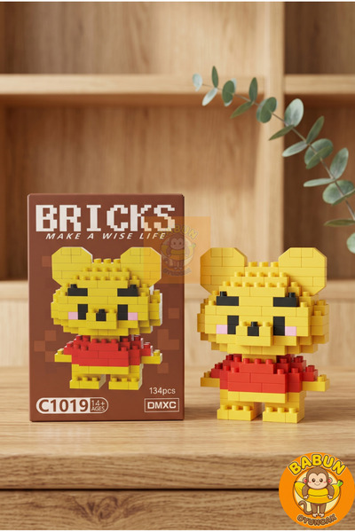 Bricks Winnie Karakter Figürü 3D Yapboz Puzzle Yapı Oyuncakları