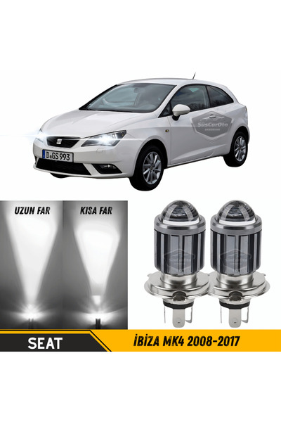ŞüsCarOto Aksesuar Seat İbiza Mk4 2008-2017 Mercekli Far Ampulü Led Xenon Bey...