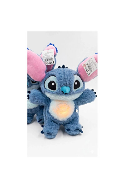 TRUST STORE Stich Uyku Arkadaşı Peluş 25 cm Işıklı ve Sesli Sevimli Peluş Oyuncak MAVİ