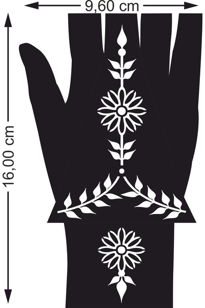 hennadibace Kına Kalıbı (GEÇİCİ DÖVME ŞABLONU) Hint Kınası Henna Tattoo Stenc...