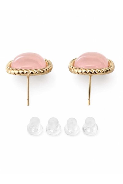 sheenez Kare Formlu Krem Gold Kadın Küpe (2-1,5 cm)